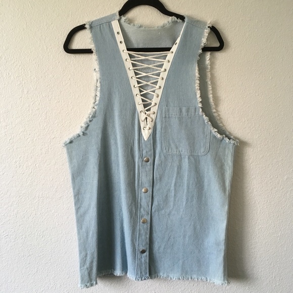 LF Dresses & Skirts - LF jean denim lace up dress